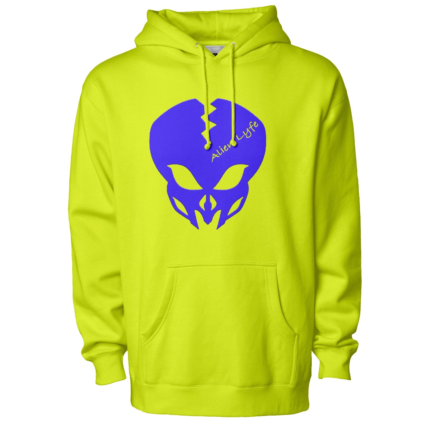 Alien Lyfe (Blue Logo) High Visibility Hooded Sweatshirt