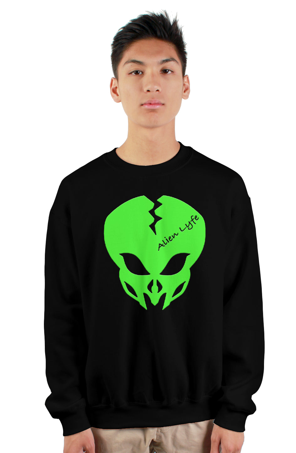 Alien Lyfe (Green Logo) gildan heavy crewneck sweatshirt