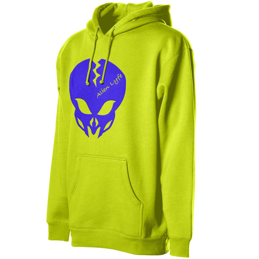 Alien Lyfe (Blue Logo) High Visibility Hooded Sweatshirt