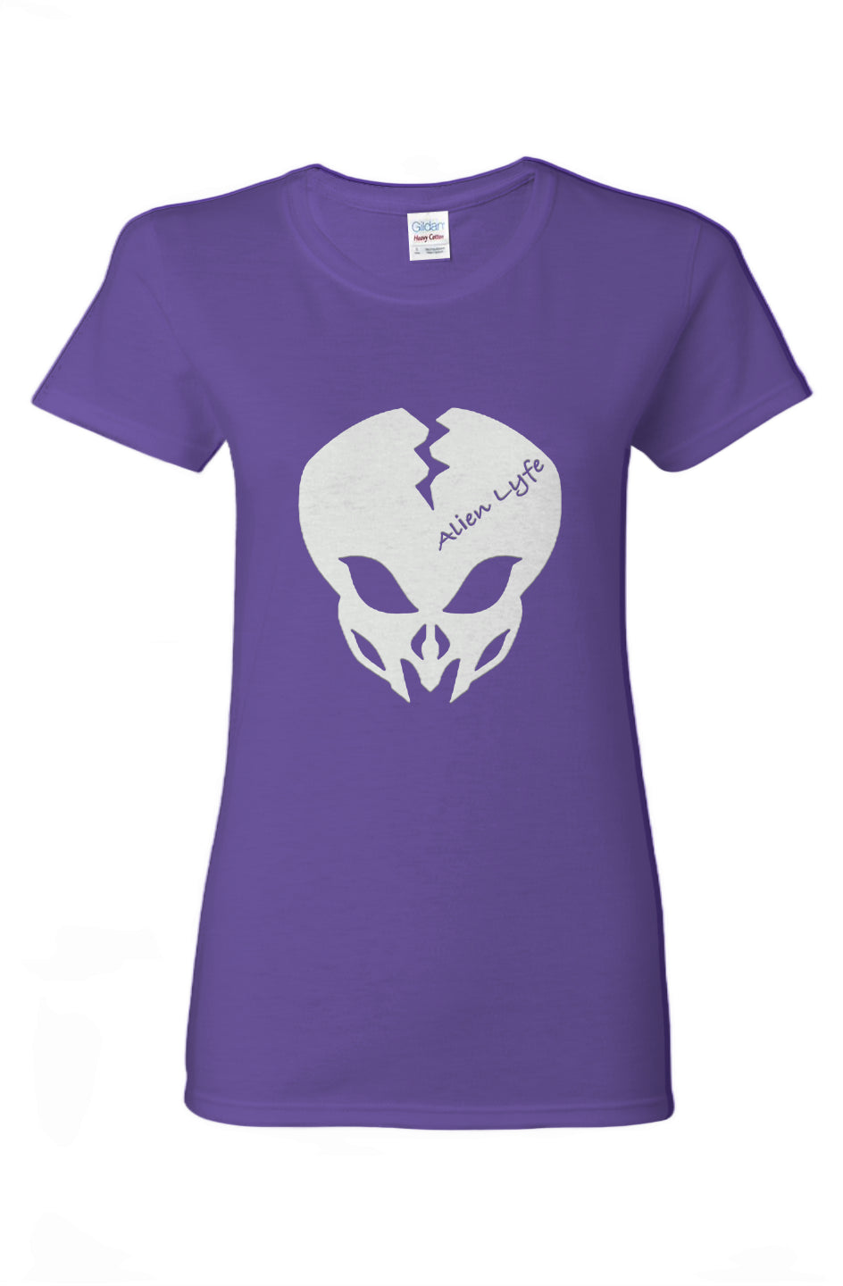 Alien Lyfe (white Logo) Cotton Candy Style, Ladies Heavy Cotton T-Shirt