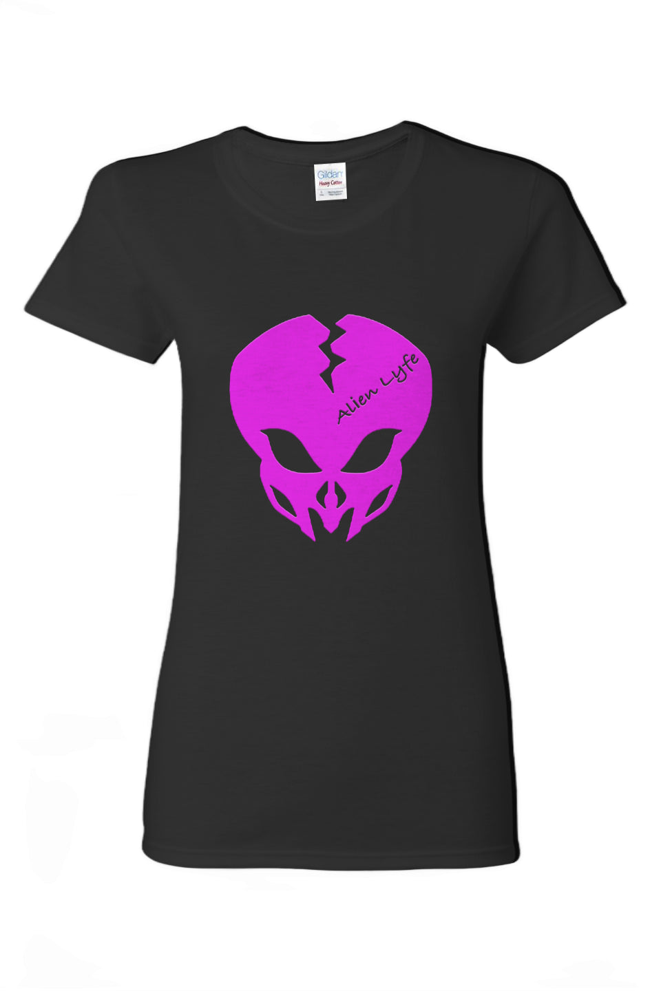 Alien Lyfe (white Logo) Cotton Candy Style, Ladies Heavy Cotton T-Shirt