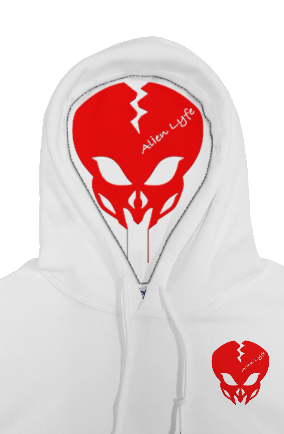Alien Lyfe (White Logo) EXCLUSIVE Digital Printed Hood pullover hoody (Adults)