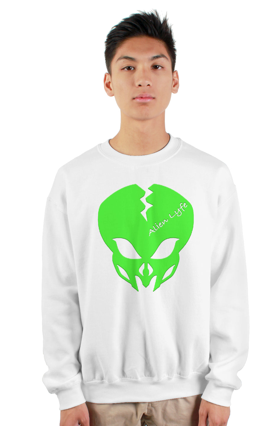 Alien Lyfe (Green Logo) gildan heavy crewneck sweatshirt