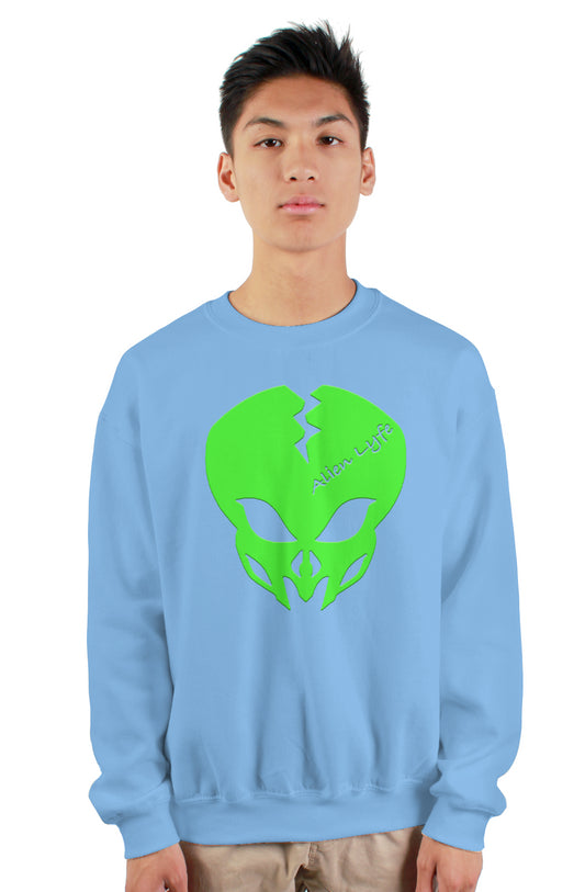 Alien Lyfe (Green Logo) gildan heavy crewneck sweatshirt